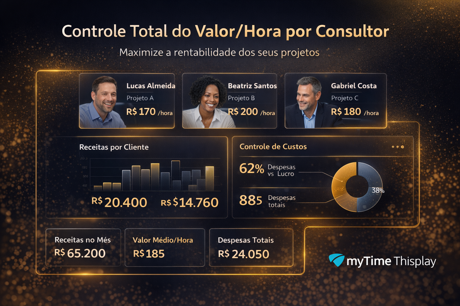 Dashboard de controle de valor/hora por consultor no myTime Thisplay